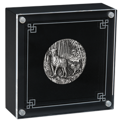 Lunar III: Rok Tygrysa 2 uncje Srebra 2022 Antiqued Coin