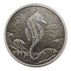 Samoa : Hippocampe 1 once d'argent 2020 Finition antique