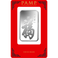 1 oz Bar Silver PAMP True Happiness