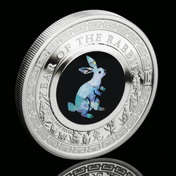 Perth Mint : Lunar III - Année du lapin 1 once d'argent 2023 Proof Opal