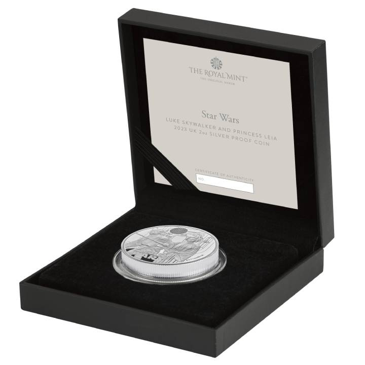 Star Wars Luke Skywalker și Prințesa Leia 2 oz Argint 2023 Proof