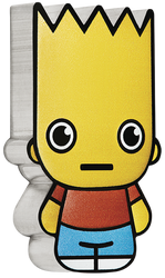 Tuvalu: Bart Simpson colorato 1 oncia d'argento 2022 Minted Minis Coin