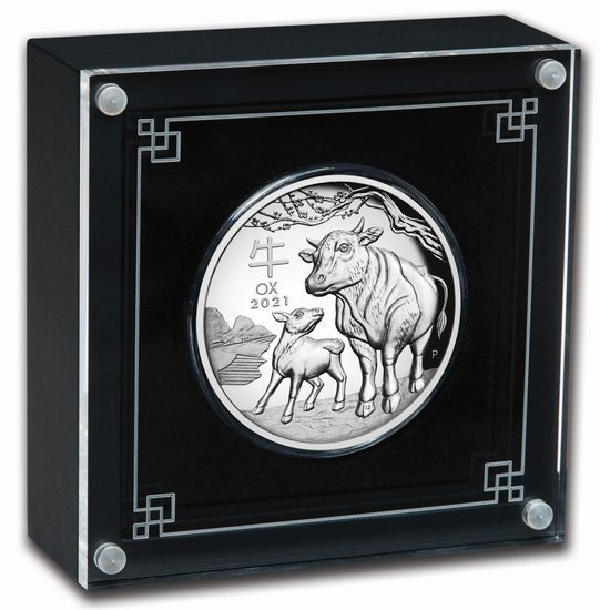 Lunar III: Año del Búfalo 5 oz Plata 2021 Proof Alto Relieve