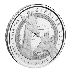 Equatorial Guinea: Giraffe 1 uncja Srebra 2021 Prooflike
