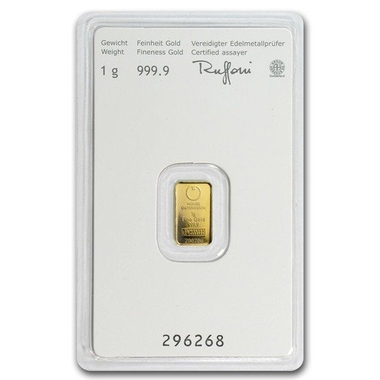Lingot d'or 1 gramme CertiPack endommagé