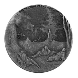Niue: Biblico - Gesù che prega nel giardino 2 once d'argento 2021 Proof Antiqued Coin