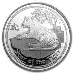 Lunar II: A tigris éve 1 uncia ezüst 2010 PROOF