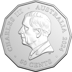 NAIDOC Week kolorowany 50c Miedzionikiel 2024 Frosted Coin 