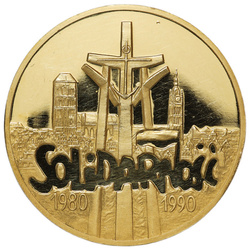 Złota Moneta "Solidarność" 200 000 Złotych 1 uncja Złota 1990