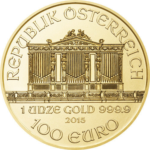 Filarmónica de Viena 1 oz Oro 2015 Borde dañado