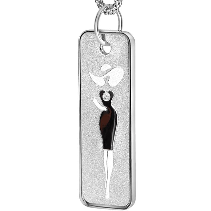 Niue: Pendant - Little Black Dress coloured $1 Silver 2022 Natural Diamond