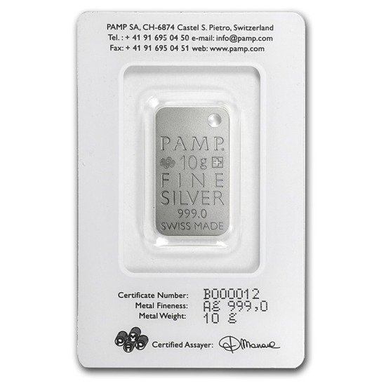 10 gram Silberbarren Pamp River Stones