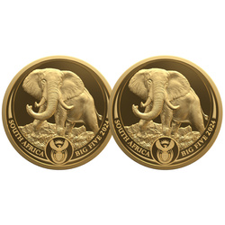 Big Five III: Elephant - Double Capsule - Set 2 x 1/4 oz Gold 2024 Prooff