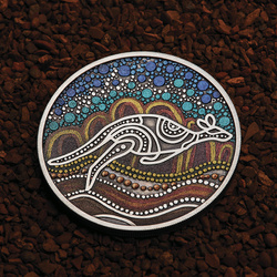 Kangaroo Yongka kolorowany 2 uncje Srebra 2023 Antiqued Coin