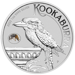 Kookaburra with Numbat kolorowany 1 uncja Srebra 2022 Privy Mark (Perth Money Expo Anda Special)