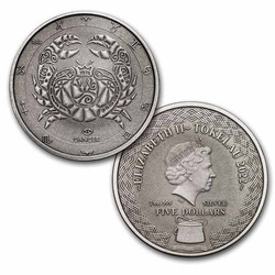 Zestaw 12 monet Tokelau: Zodiac Series 12 x 1 uncja Srebra 2022 Antique Coins