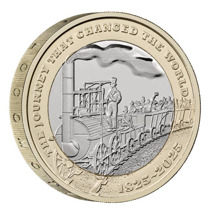 200 Jahre der modernen Eisenbahn £2 Münze aus Kupfer-Nickel