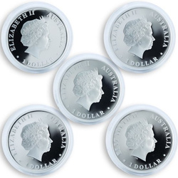 Discover Australia: The Dreaming Series Set 5 uncji Srebra 2010 Proof