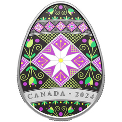 Canada: Pysanka $20 coloured Silver Coin 2024 Proof
