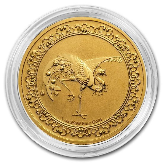 Niue: Animales Celestiales - Fénix Rojo 1 oz Oro 2020