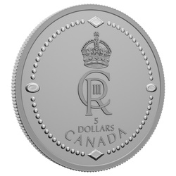 Canada: Monogramma reale di Sua Maestà il Re Carlo III $5 Argento 2023 Proof opaco