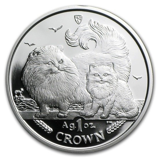 Ostrov Man Série kočky: Chinchilla 1 unce stříbra 2009 Proof