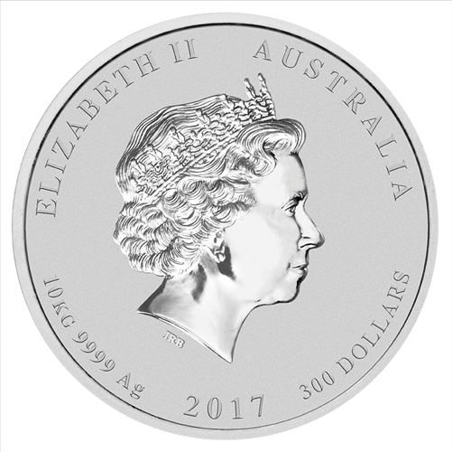 Lunar II: Año del Gallo 10 kilogramos Plata Acuñada 100 Piezas Todo el Mundo