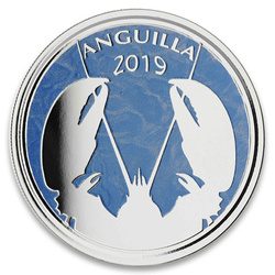 Anguilla: Lobster coloured 1 oz Silber 2019 Proof