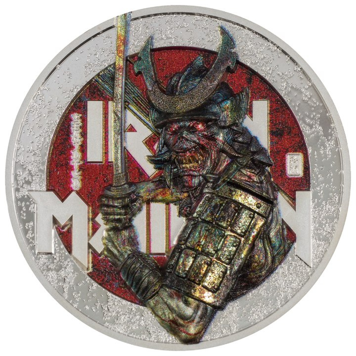 Cook Islands: Iron Maiden – Senjutsu coloured 2 oz Silver 2022 Proof Ultra High Relief