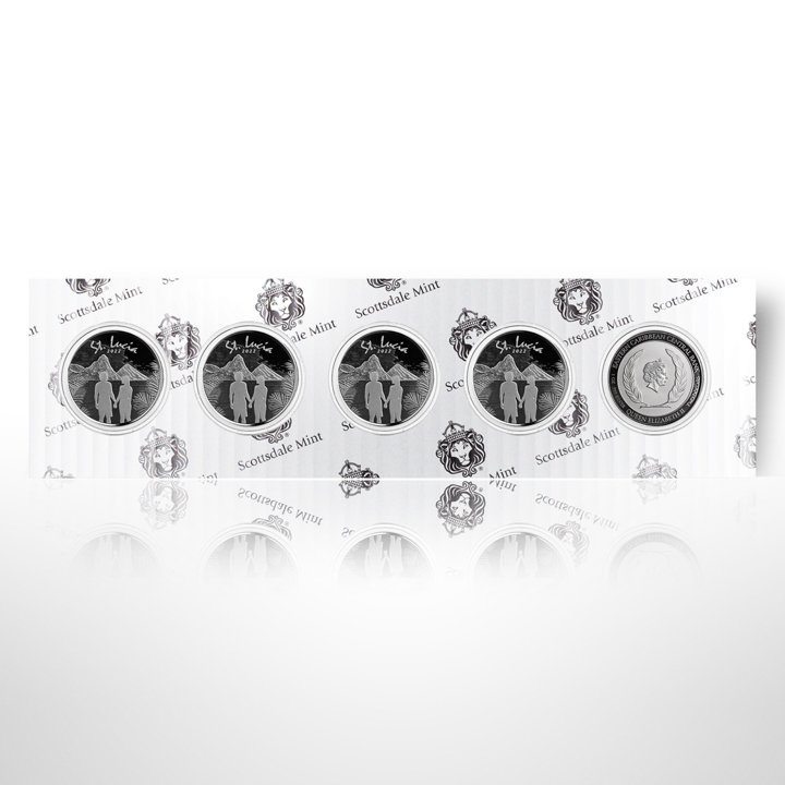 St. Lucia Couple 1 oncia d'argento 2022