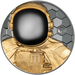 Îles Cook : Vrais héros - Astronaute 5 onces d'or 2024 Black Proof