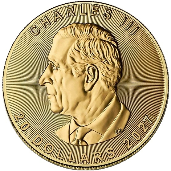 Moneda de oro Maple Leaf canadiense 1/2 onzas de oro 2027