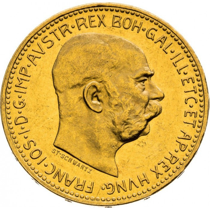 Austria: 20 Koron Franciszek Józef I Złoto 1909-1918