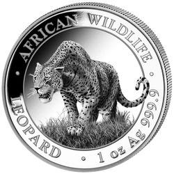 Somalia: African Wildlife - Leopard 1 oz Silver 2023