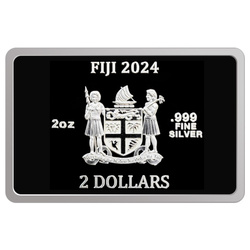 Fiji: Mona Lisa x Van Gogh coloured 2 oz Silber 2024 Proof