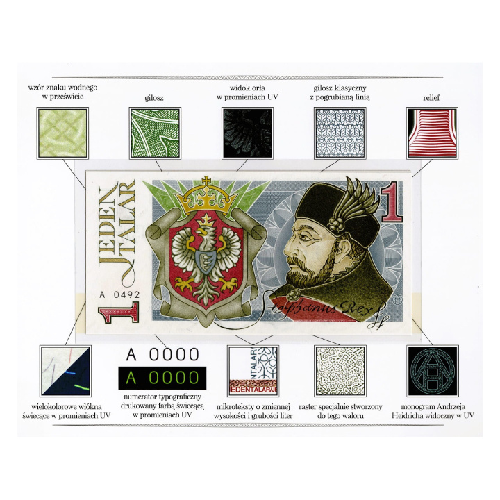 1 Taler Ștefan Báthory proiect de studiu al bancnotei 2023 tipărire PWPW