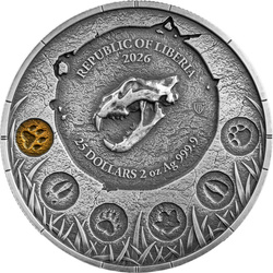 Germania Mint: Megafauna – Barlangi oroszlán színezett 2 uncia Ezüst 2026 Antiqued Coin