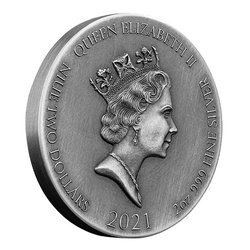 Niue : Biblique - Jésus livré pour être crucifié 2 onces d'argent 2021 Proof Antiqued Coin