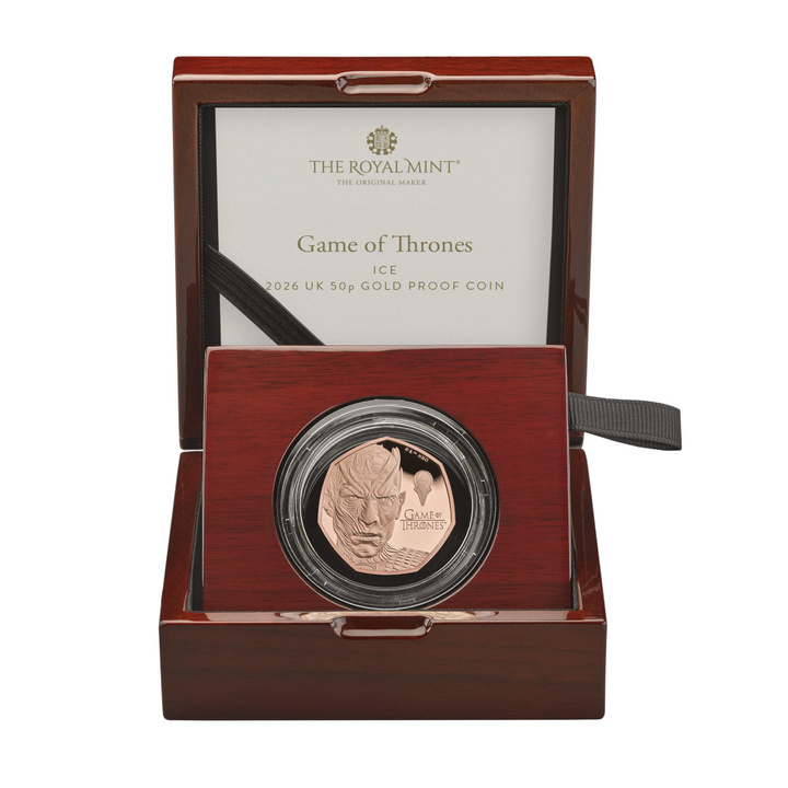 Zlatá mince Game of Thrones - Ice 50p Zlato 2026 Proof