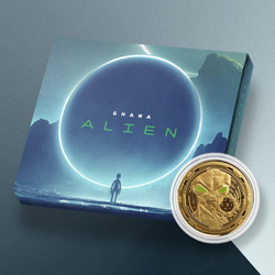Ghana: Alien barevná 1 unce zlata 2022 Proof