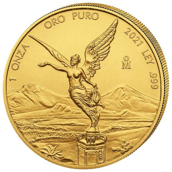 Set of 5 gold coins Mexican Libertad 2021