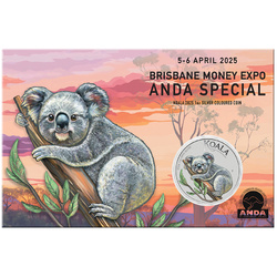 Koala kolorowana 1 uncja Srebra 2025 (Brisbane Money Expo Anda Special)