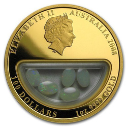 Skarby Australii: Opals 1 uncja Złota 2008 Proof