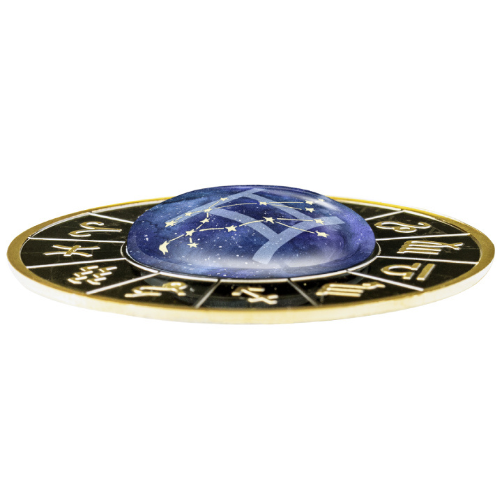 Camerún: Signos del Zodiaco - Gemelos de color, chapados en oro Plata 2023 Black Proof