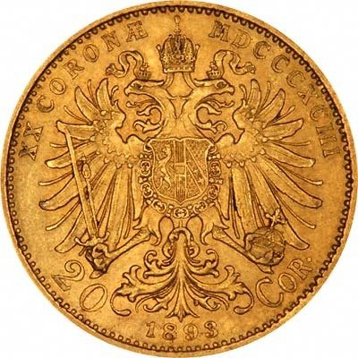 20 Koron Austriackich 1893 Stan 3+