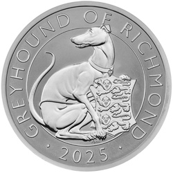 Les bêtes royales Tudor : Le lévrier de Richmond 2 x 1 once d'argent 2025 Proof