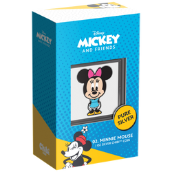 Niue: Disney – Minnie Chibi‑Münze, coloriert, 1 Unze Silber, 2021, Proof