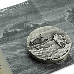 Niue: Biblical - Jesus Walking on the Sea 2 oz Silver 2020 Proof Antiqued Coin