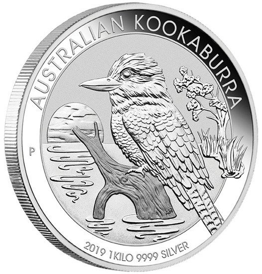 Kookaburra 1000g Silber 2019 PAKET 10 Stück
