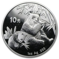 Chińska Panda 1 uncja Srebra 2007
